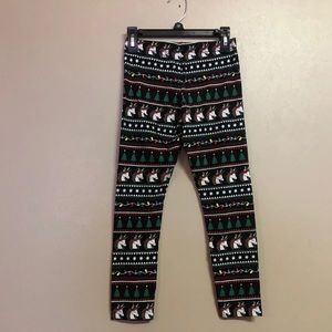 Girls Christmas Leggings Size M (7/8)